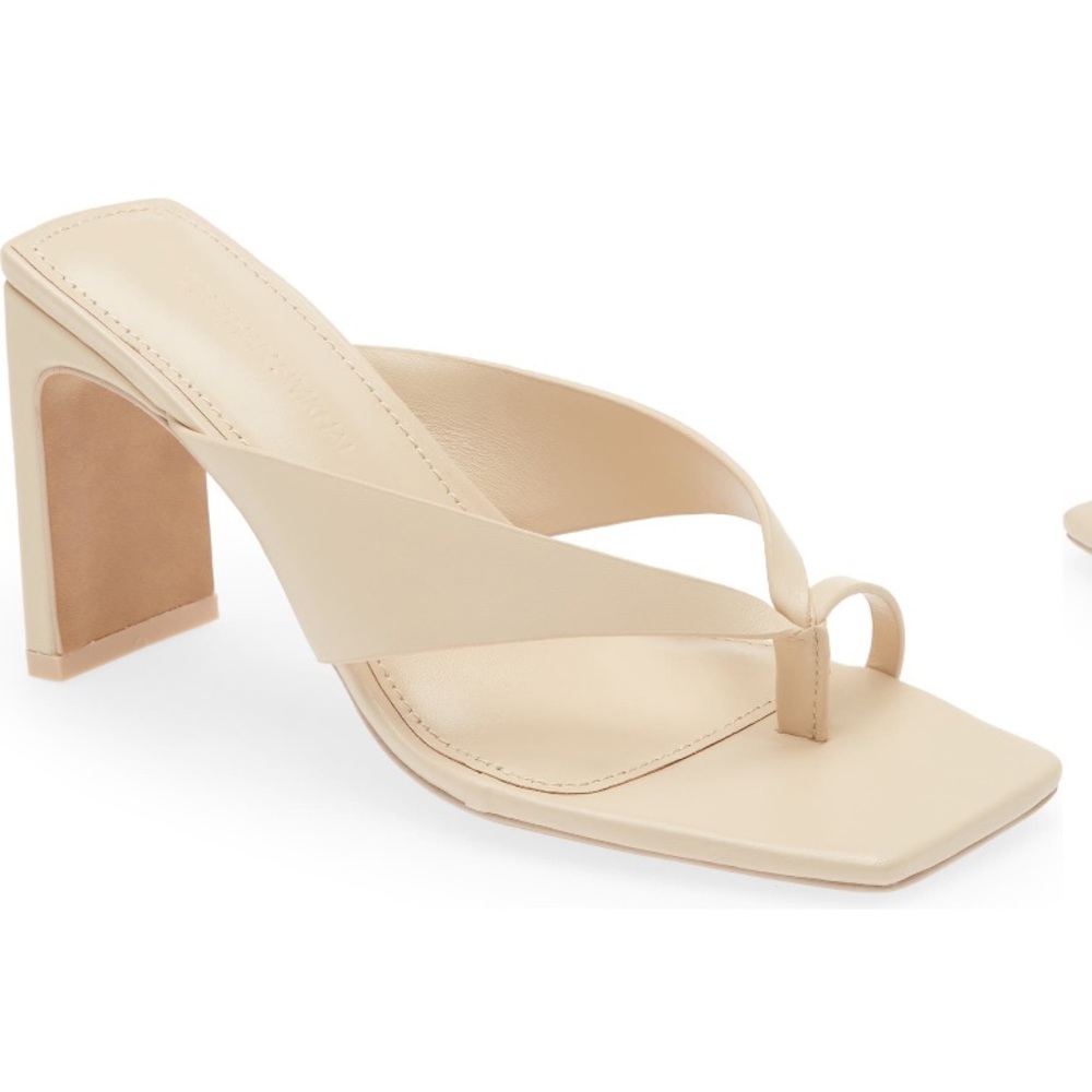 Jonathan Simkhai Evangeline Square Toed Sandal in Biscotti